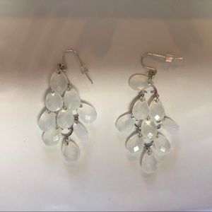 White Chandelier Earrings